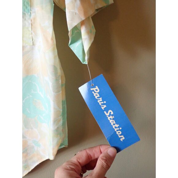 Paris Station Pastel Blouse Button Front Floral 80s Vintage NWT Size 10 - Picture 8 of 8